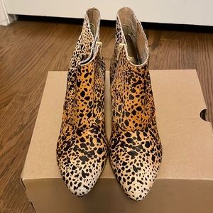 Cheetah wedge booties